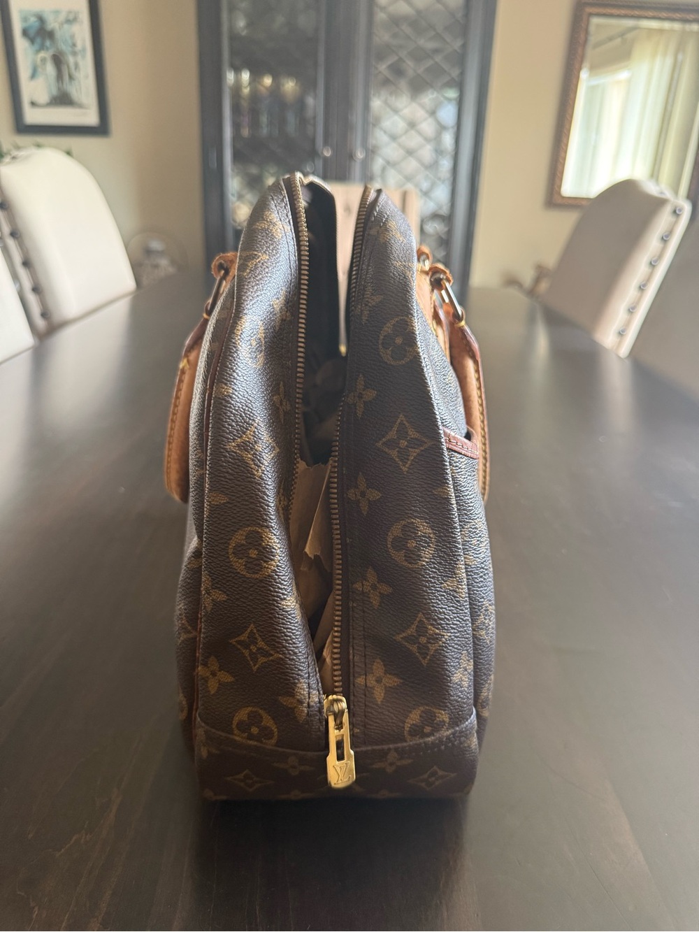 Vintage Louis Vuitton Monogram Canvas Brown and Tan Toiletry Bag - Picture 3 of 13